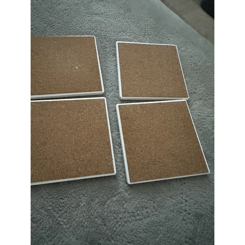 Cats with Crowns Absorbent Stone Coasters‎ Set of 4 with Cork Base